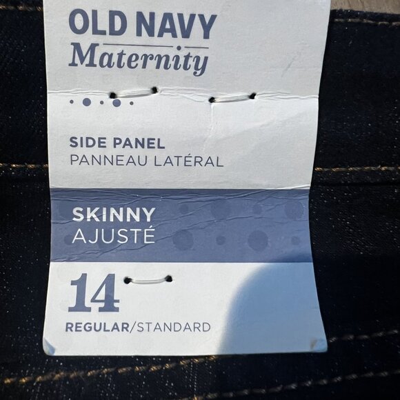 NWT Old Navy Maternity Skinny Jeans Dark Wash Denim Side Panel Stretch sz 14 NEW - Picture 5 of 10